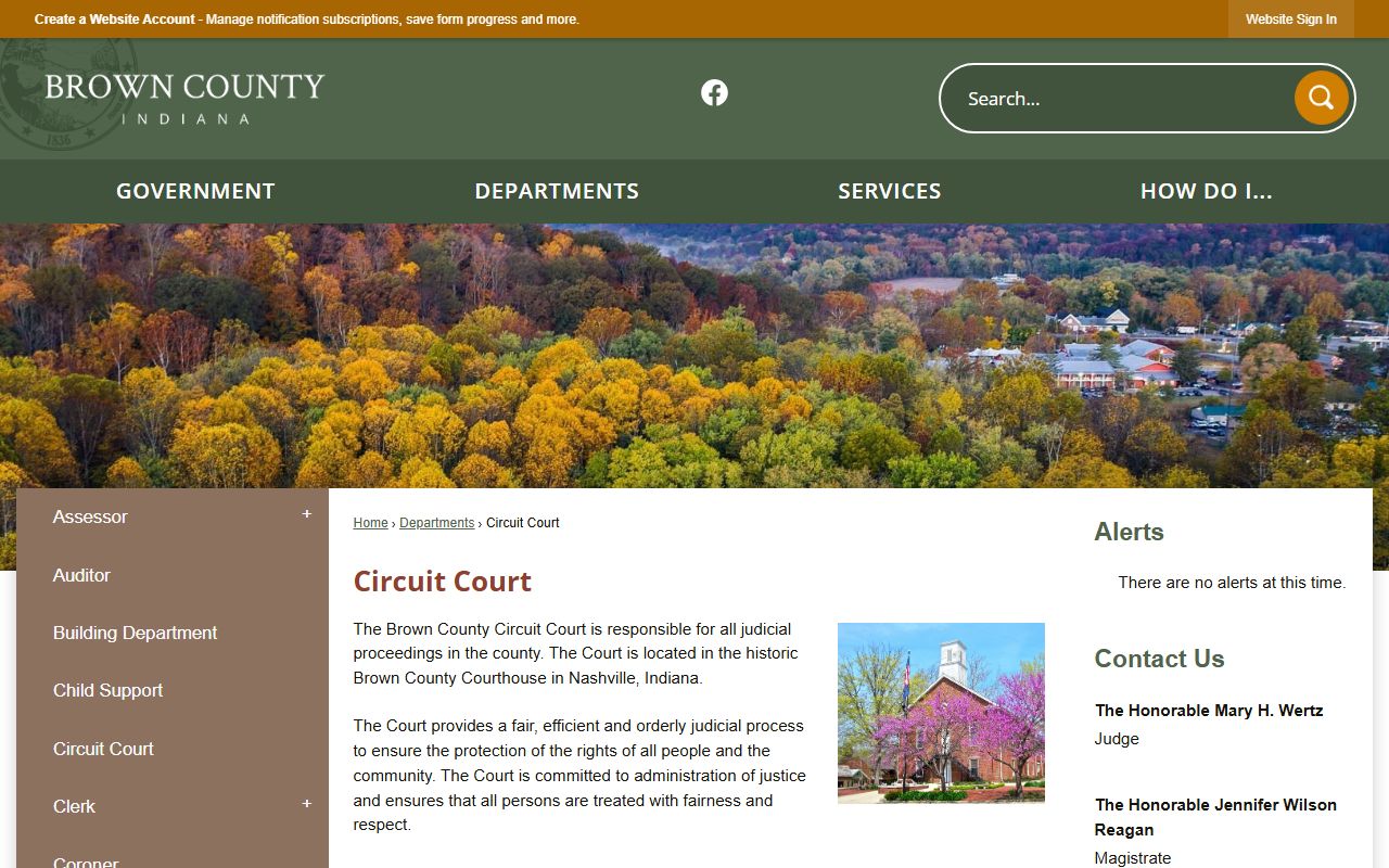 Brown County divorce records clerk office in Nashville Indiana
