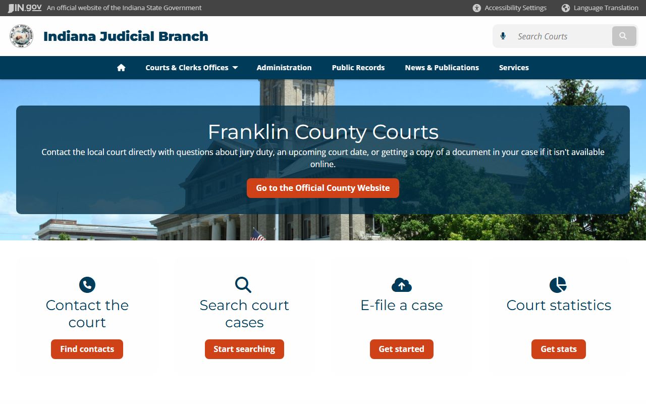 Franklin County Indiana local court resource page