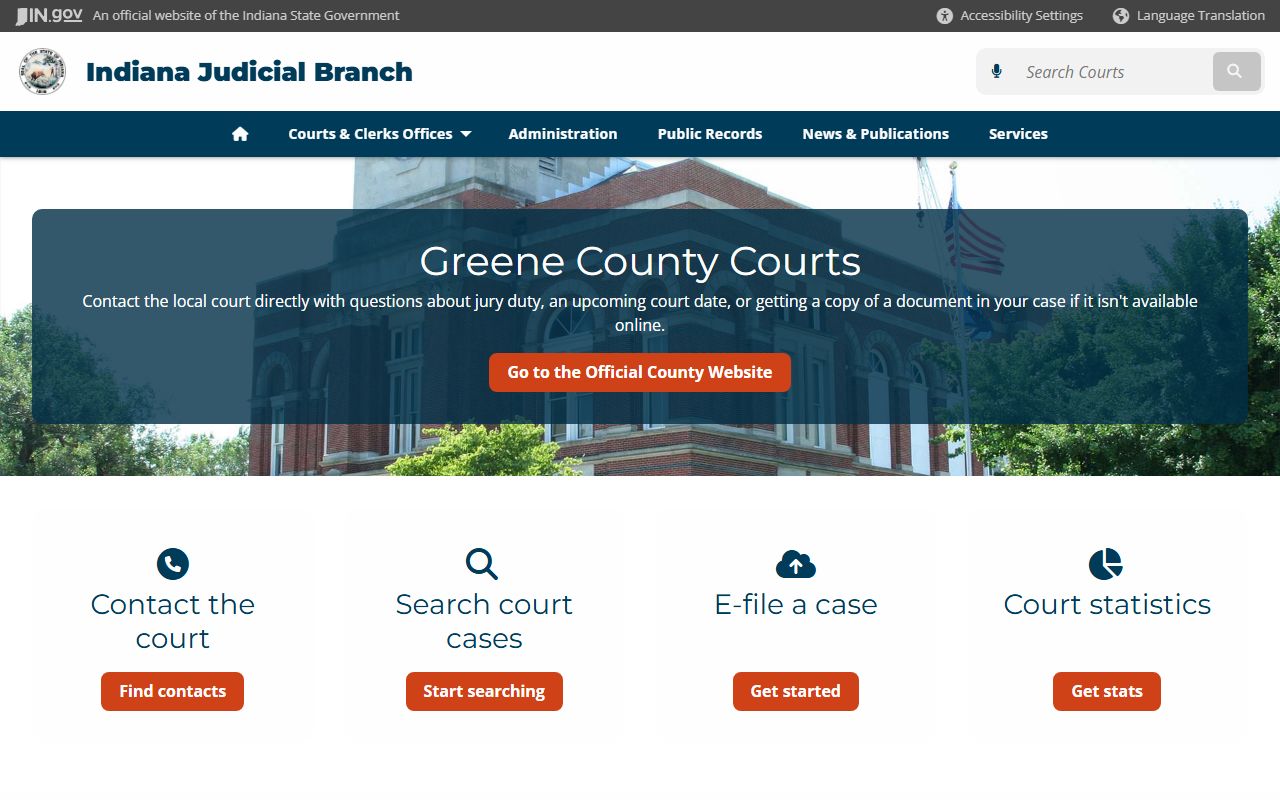 Greene County Indiana local court resource page
