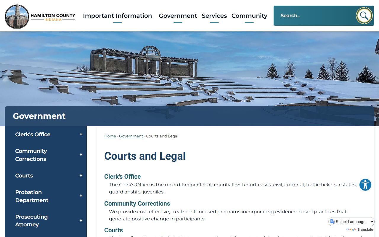 Hamilton County Indiana Clerk's Office website