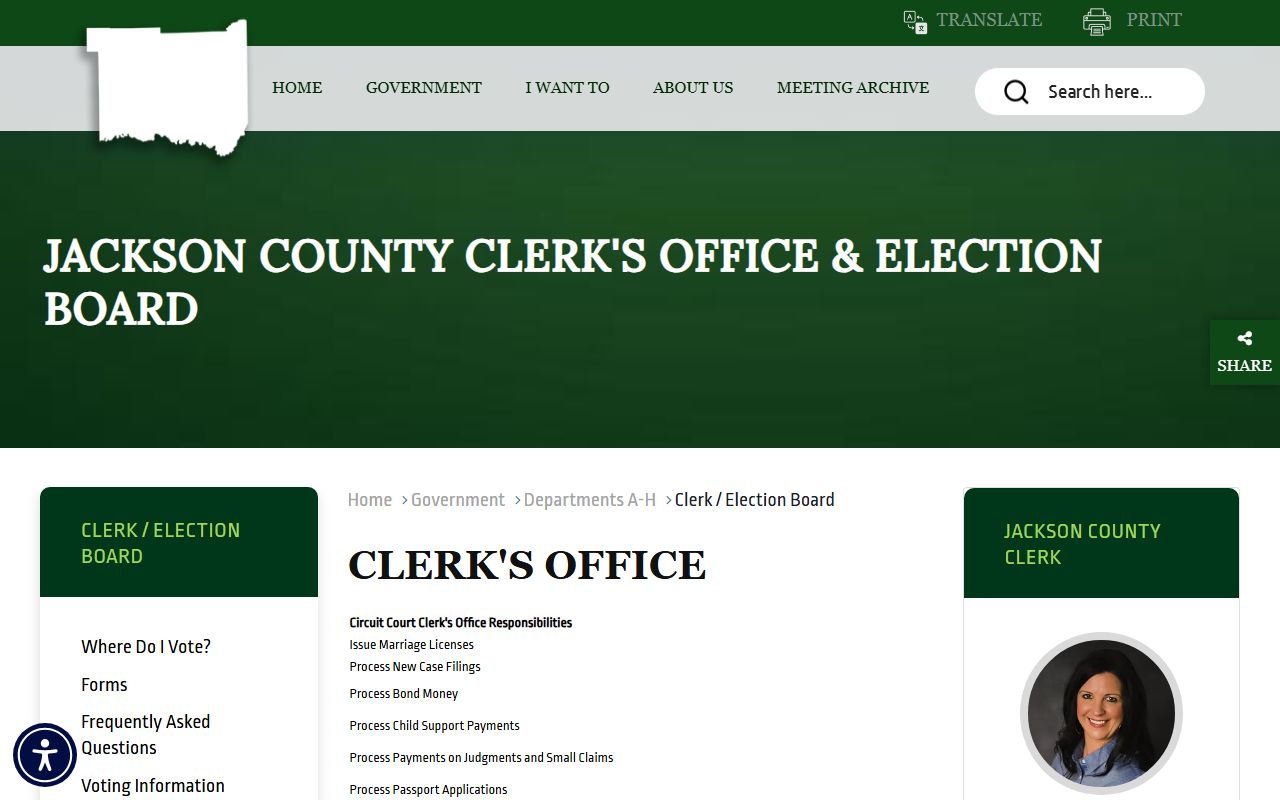 Jackson County Indiana local court resource page