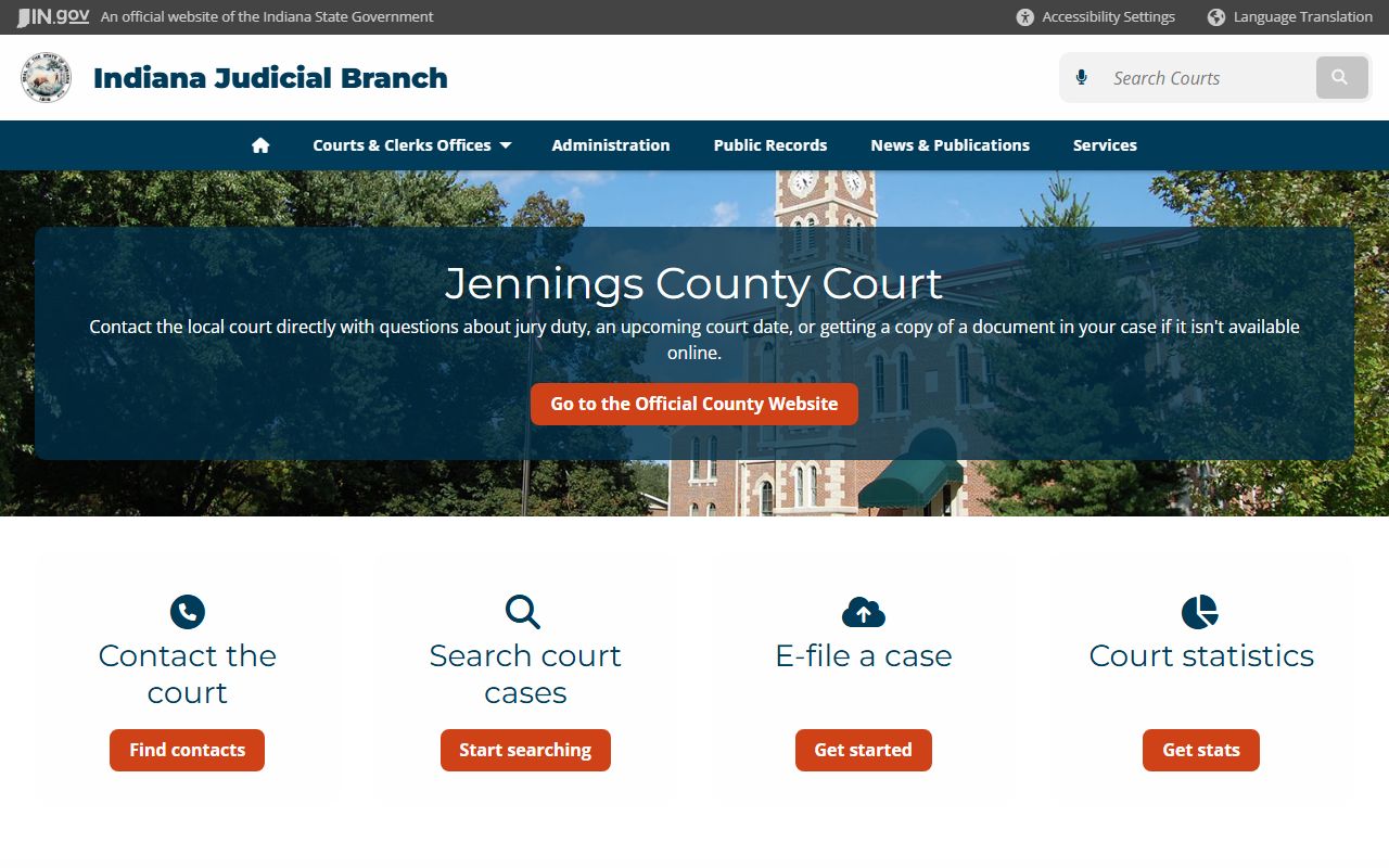 Jennings County Indiana local court resource page