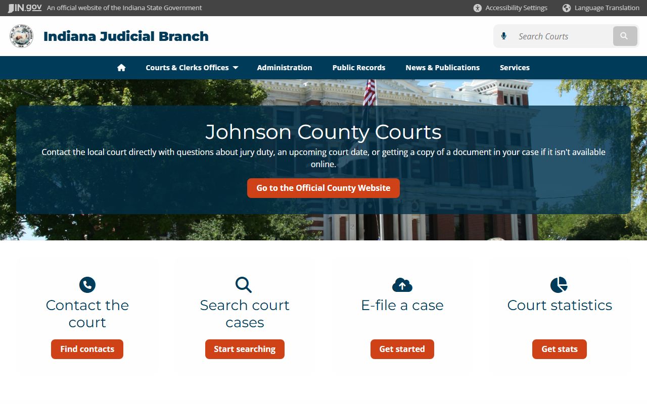 Johnson County Indiana Clerk of Courts website