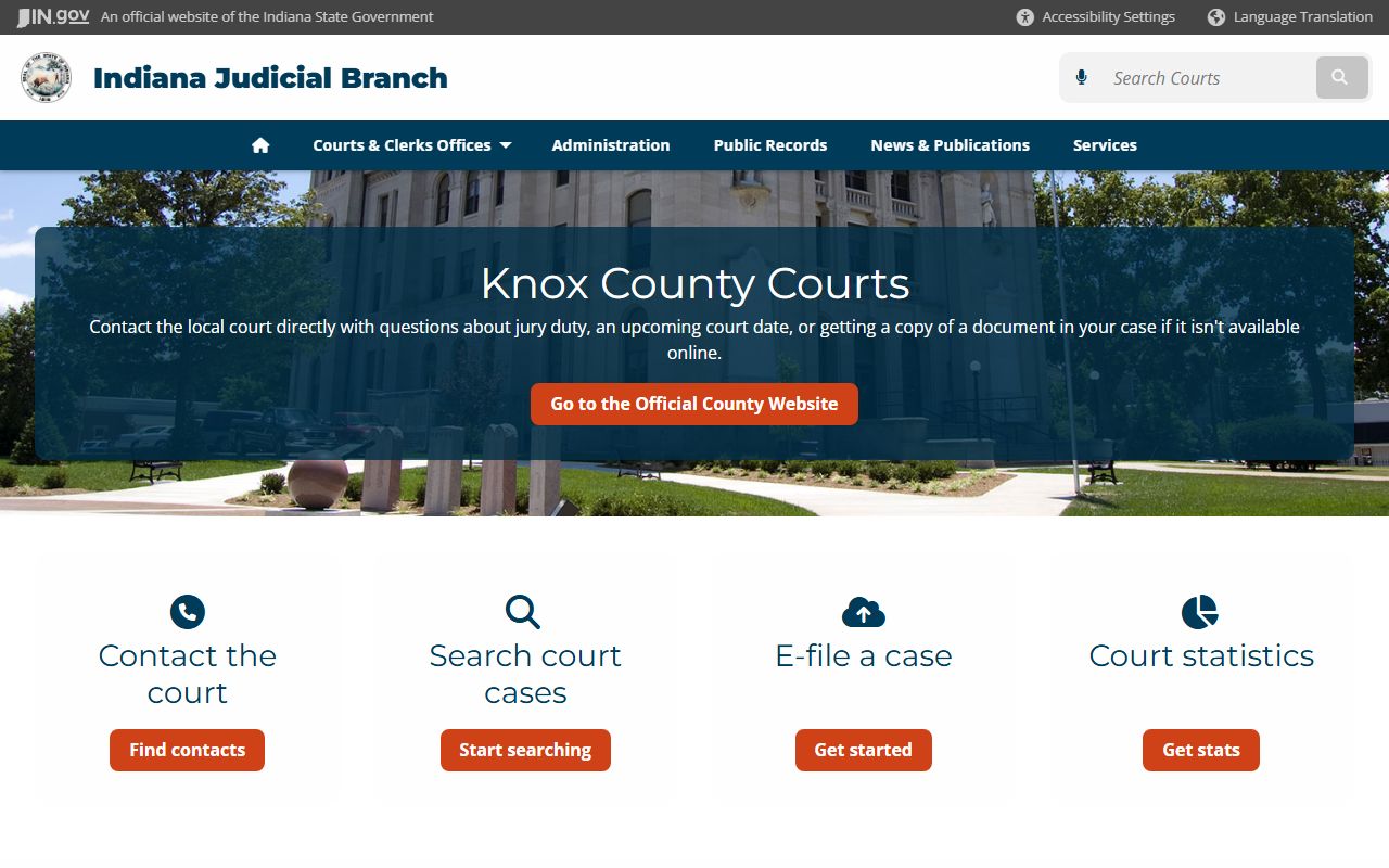 Knox County Indiana local court resource page