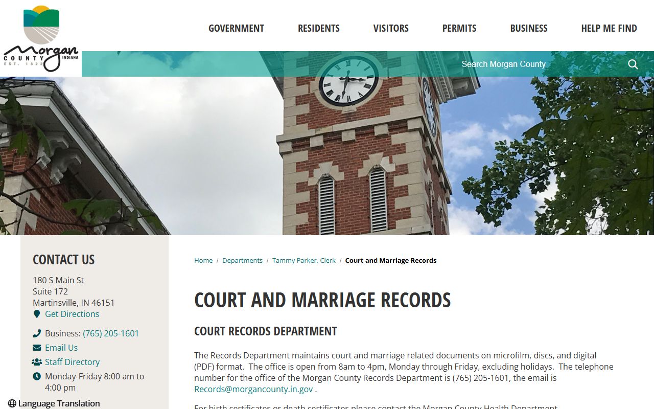Morgan County clerk office resource for divorce records