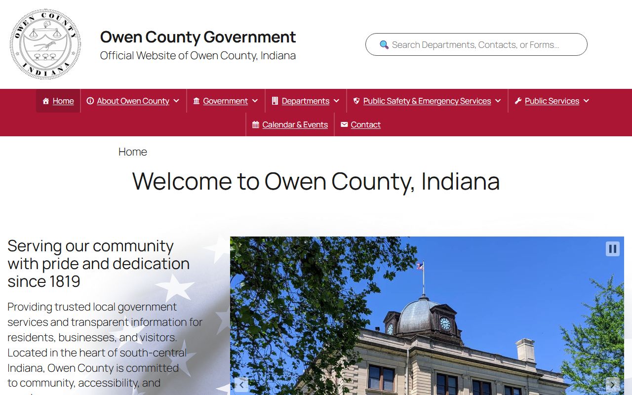Owen County clerk office resource for divorce records